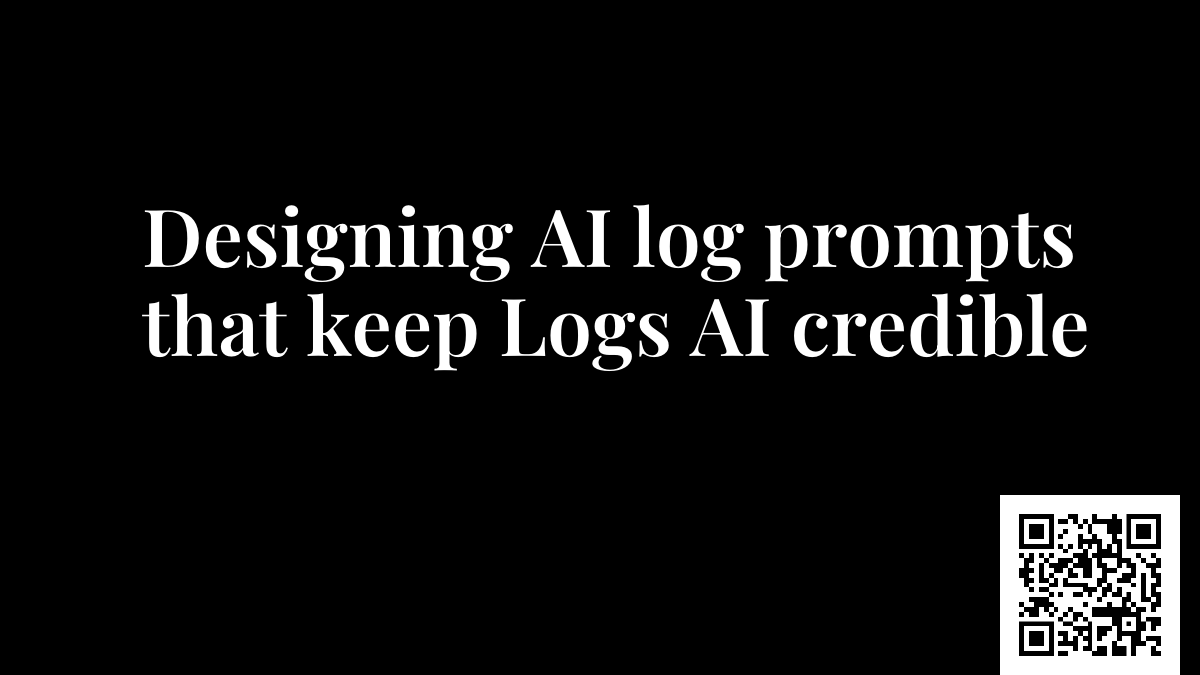 Designing AI log prompts that keep Logs AI credible